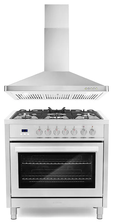 2-Piece Kitchen, 36" 240V Dual Fuel Range and 36" Wall Mount Range Hood