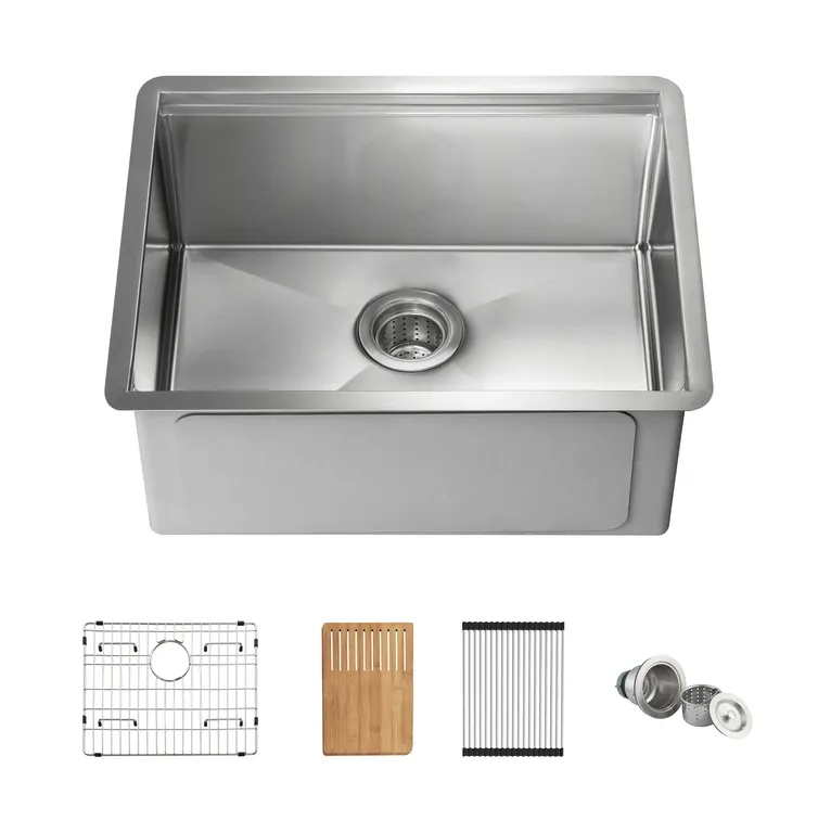 24″ T-316 Stainless Steel Single Bowl Workstation Undermount Kitchen Sink