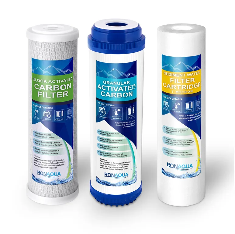 5 Stage Reverse Osmosis Filter Replacement Set, gac, carbon and sediment