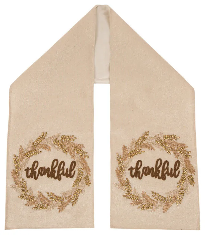 72"L Embroidered Thanksgiving Table Runner