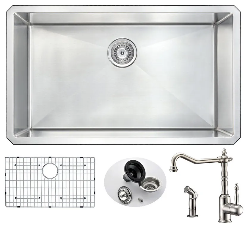 ANZZI Vanguard Undermount Stainless Steel Kitchen Sink w/Locke Faucet