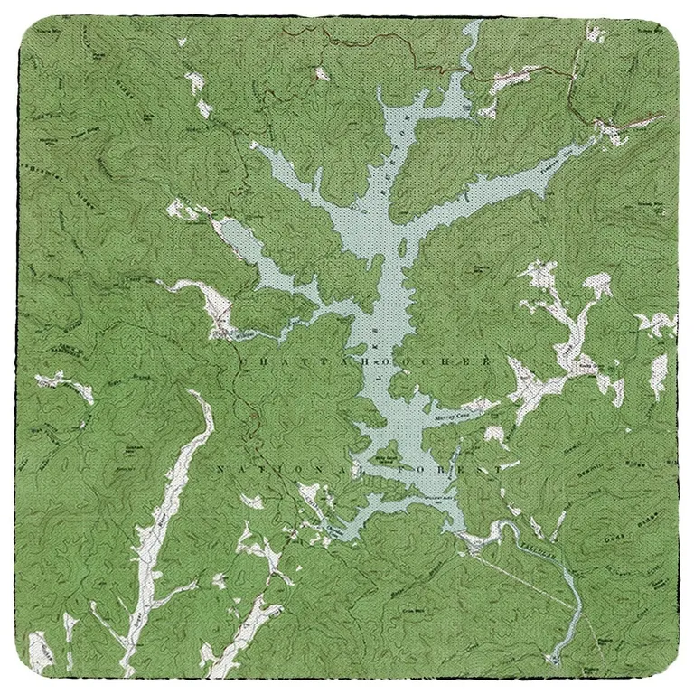 Betsy Drake Burton Lake, GA Nautical Map Coaster Set of 4