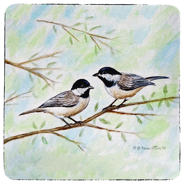 Betsy Drake Chickadee Coaster Set of 4