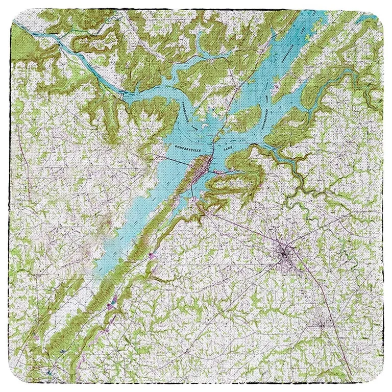 Betsy Drake Lake Guntersville, AL Nautical Map Coaster Set of 4
