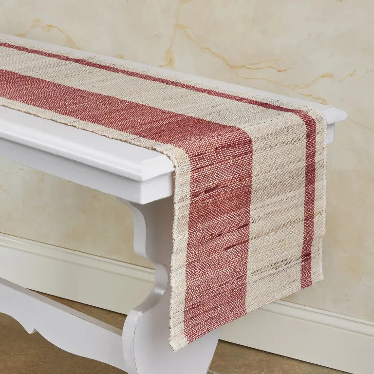 Biscotti Strawberry Handwoven Banana Stem Table Runner