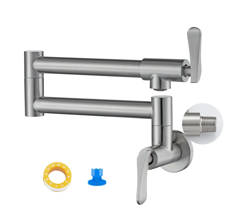Brushed Nickel Pot Filler Faucet Double-Handle