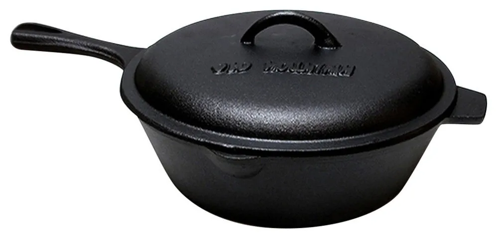 Cast Iron Preseasoned 3Qt Deep Fry Skillet With Lid