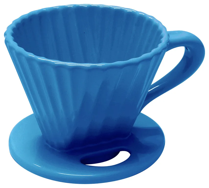 Chantal Craft Coffee Blue Ceramic 8 Ounce Lotus Pour Over Filter