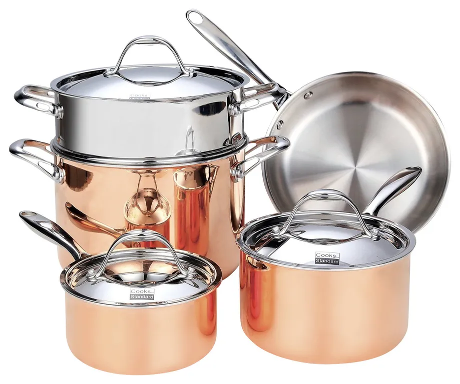 Clad 8-Piece Cookware Set, Copper