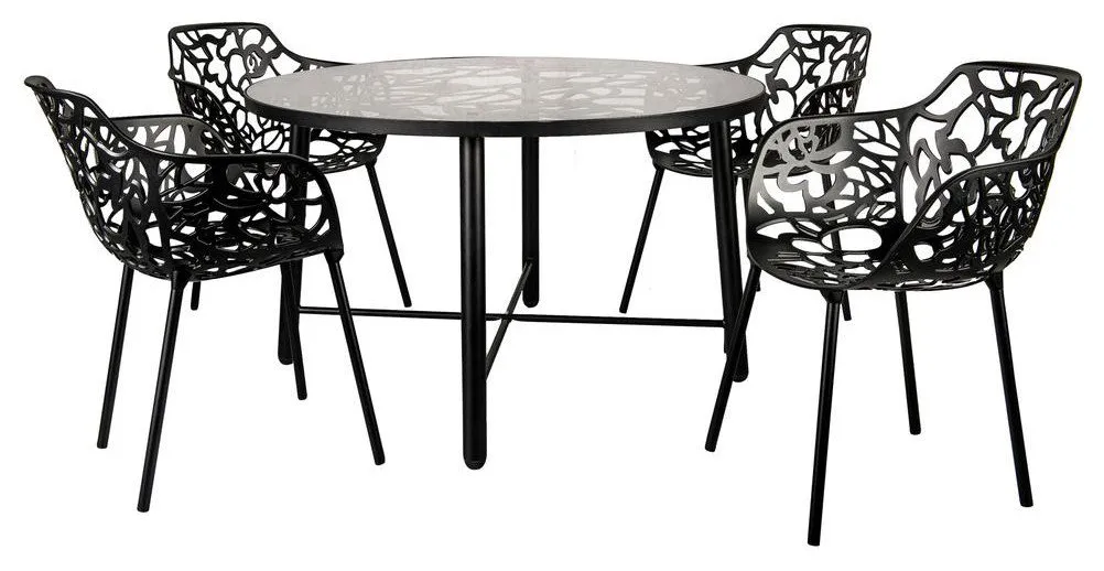 Devon Tree Design Glass Top Aluminum Base Indoor Outdoor Dining Table