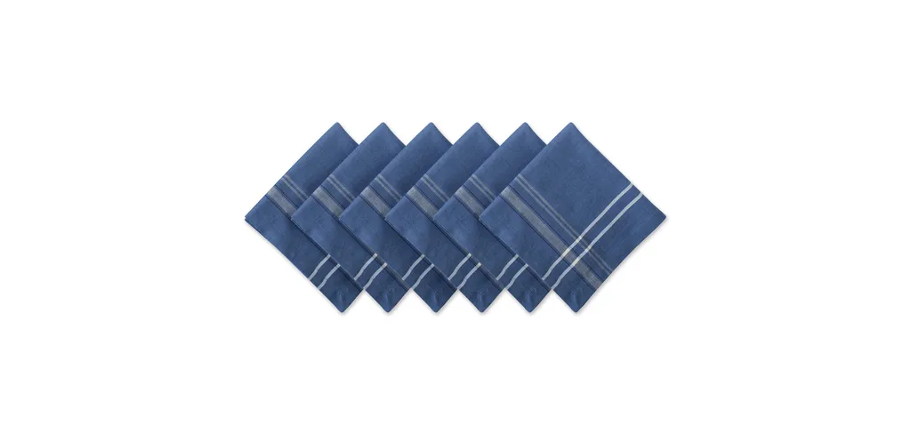 DII Blue Chambray French Stripe Napkin, Set of 6