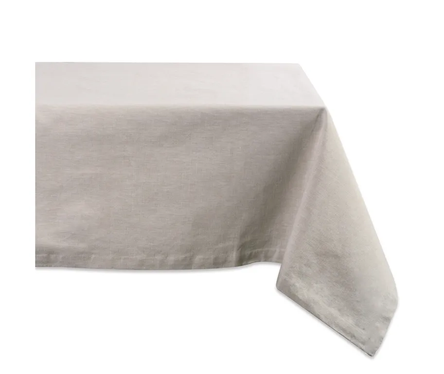 DII Natural Solid Chambray Tablecloth 60"x104"