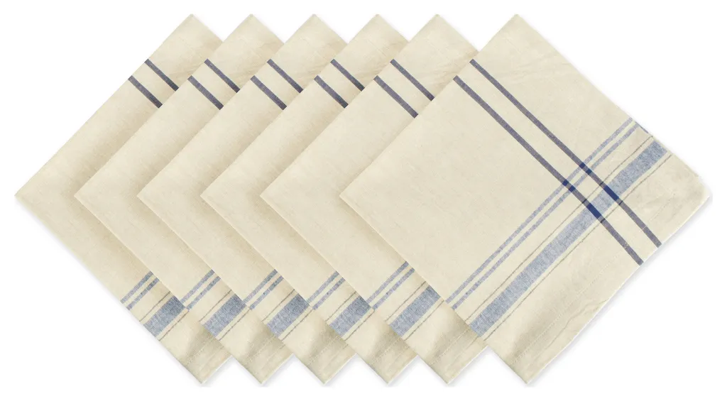 DII Nautical Blue French Stripe Napkin (Set of 6)