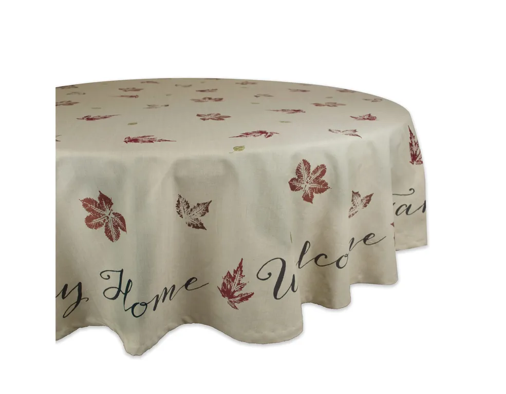 DII Rustic Leaves Print Tablecloth 70" Round