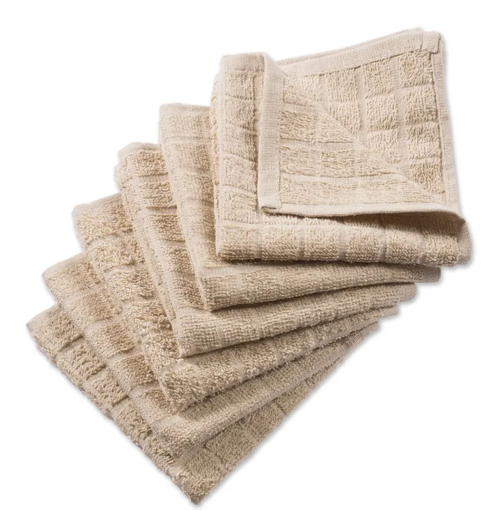DII Solid Pebble Windowpane Terry Dishcloth, Set of 6