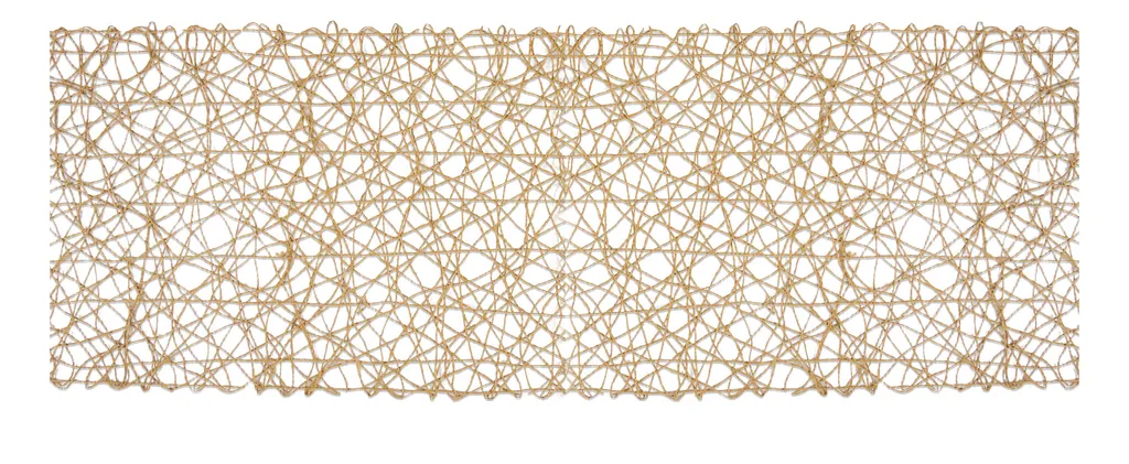 DII Taupe Woven Paper Table Runner 14"x72"