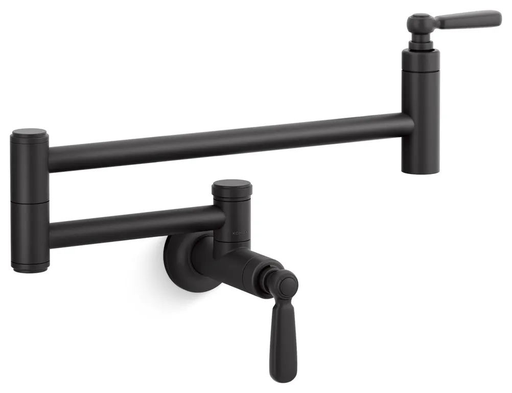 Edalyn 3.2 GPM Wall Mounted Single Hole Pot Filler, Matte Black