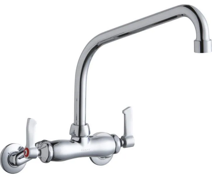 Elkay 10" High Arc Double Handle Wall Mount Commercial Faucet, LK945HA10L2T