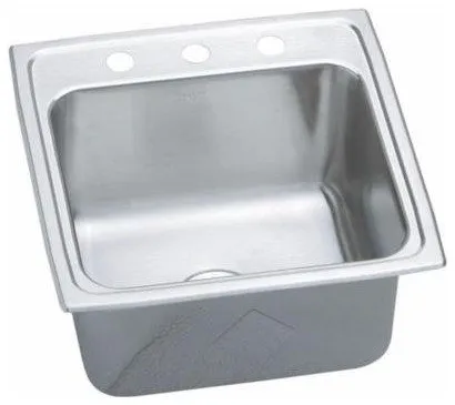 Elkay 19 1/2" Bowl Drop In Stainless Steel Utility Kitchen Sink, DLR191910PD3