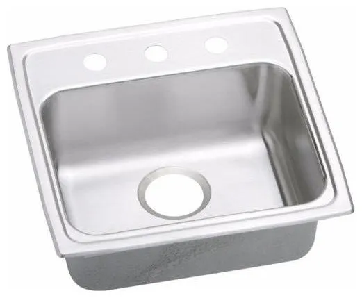 Elkay 19" Single Bowl Drop In Stainless Steel Kitchen Sink, LRAD191840OS4