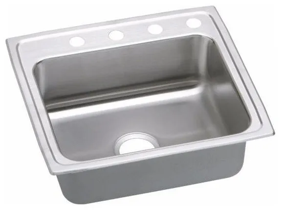 elkay 4 single bowl drop in stainless steel kitchen sink lrad2521405 0940e601