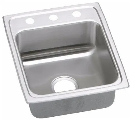 Elkay 5" Single Bowl Drop In Stainless Steel Kitchen Sink, LRAD1522502
