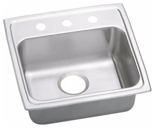 Elkay 6" Single Bowl Drop In Stainless Steel Kitchen Sink, LRAD1919602