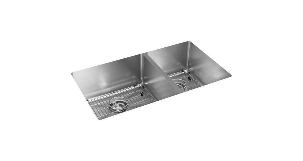 Elkay Crosstown Stainless Steel 60/40 2-Bowl Undermount Sink Kit, Polished Satin