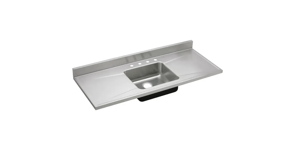 Elkay Lustertone Stainless Steel 60" x 25" x 7-1/2", Single Bowl Sink Top