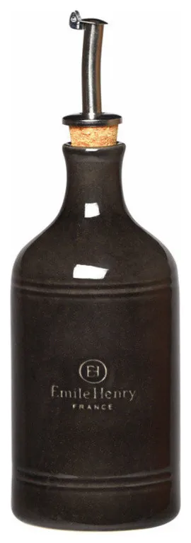 Emile Henry Charcoal Ceramic 14 Ounce Oil Cruet