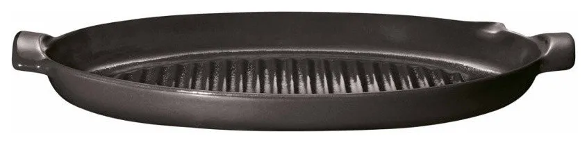 Emile Henry Charcoal Ceramic 19 x 11 Inch Fish Baking Dish
