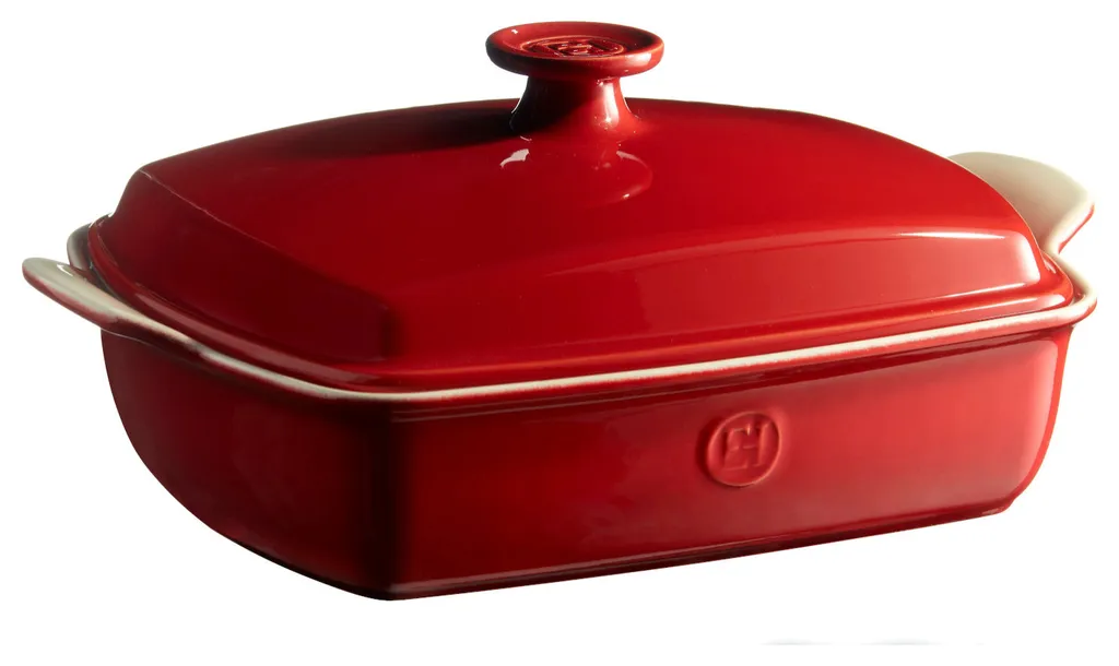 Emile Henry Rouge Ceramic Covered Rectangular Baker