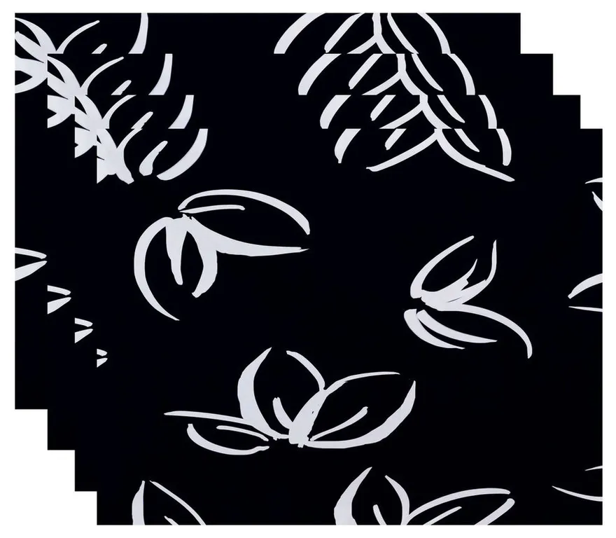 Eva, Floral Print Placemat, Navy Blue