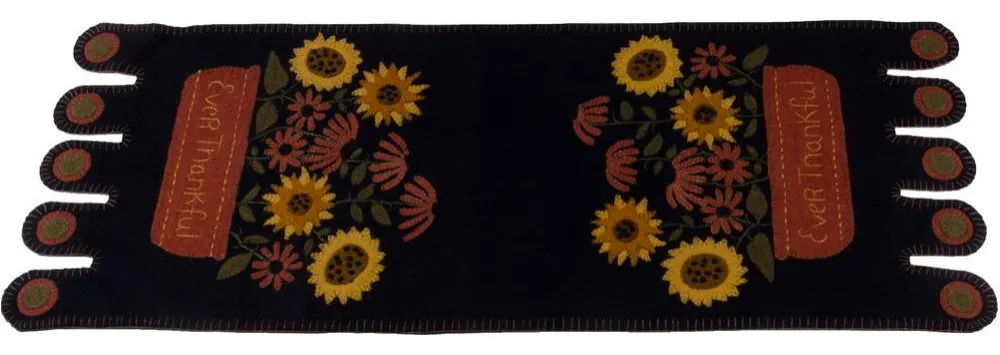Ever Thankful Black Table Runner