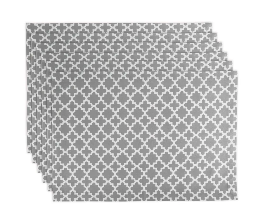 Gray Lattice Placemat Set/6