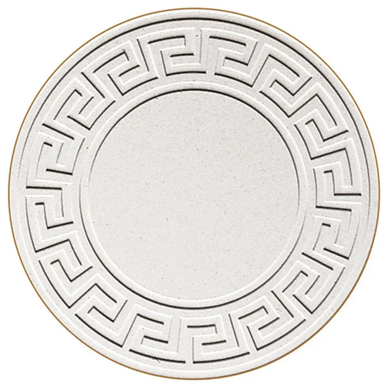Greek Key Etched Stone Coasters, Set of 8