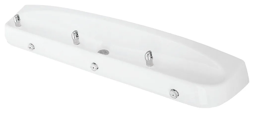 Haws 1435 Wall Mounted White Enameled Triple Bubbler Drinking - White
