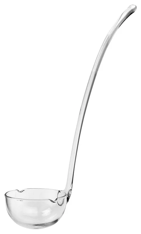 HomeRoots 12" Mouth Blown Crystal Lead Free Long Punch Ladle