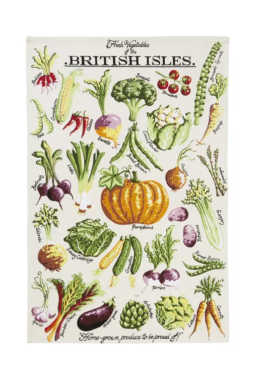 Kelly Hall Fresh Vegetables Cotton Tea Towel