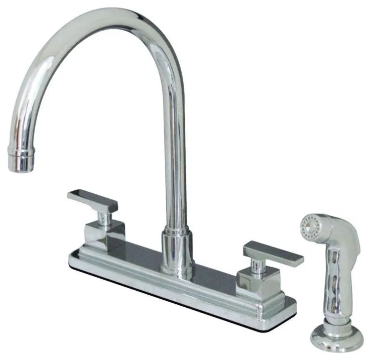 Kingston Brass 12 1/2" 2-Handle Deck Mounted Centerset Kitchen Faucet, KS8791QLL