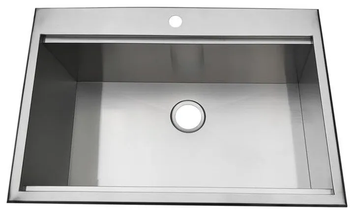 Kingston Brass 29 5/8" Single Bowl Drop-In Kitchen Sink, BGKTS3222101BN