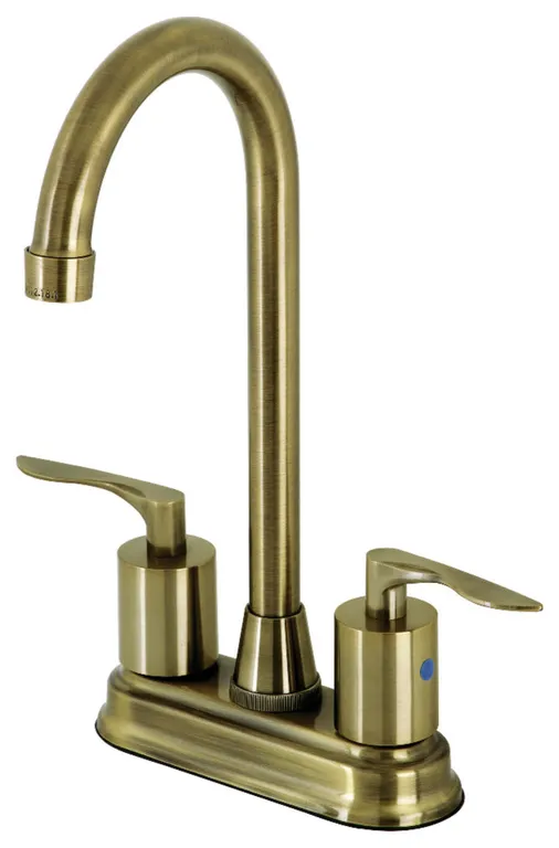 Kingston Brass KB849.SVL Serena 1.8 GPM Deck Mounted Centerset - Antique Brass