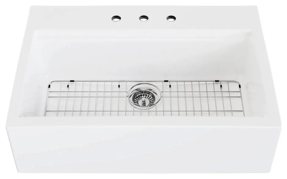 Kingston Brass KGPF342410Y38E Traditional 34-3/16" Farmhouse - Glossy White