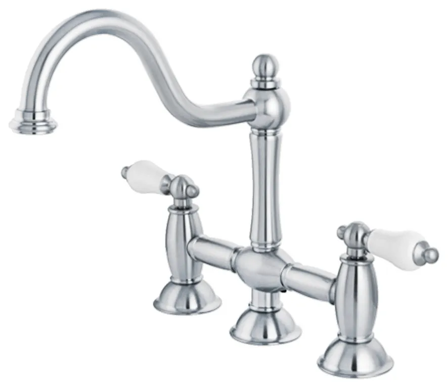 Kingston Brass KS378.PL Restoration 1.8 GPM Widespread Bridge - Polished Chrome