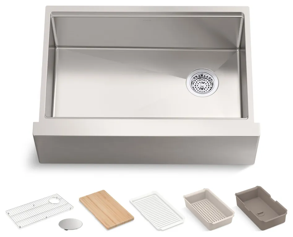Kohler K-33655-PC Strive 29-1/2" Farmhouse Single Basin Stainless - Stainless