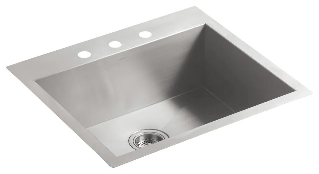Kohler K-3822-3 Vault 25" Single Basin Top-Mount/Under-Mount - Stainless Steel
