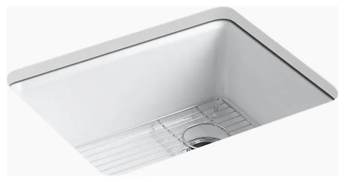Kohler Riverby Undermount Single-Bowl Kitchen Sink With Sink Rack, White