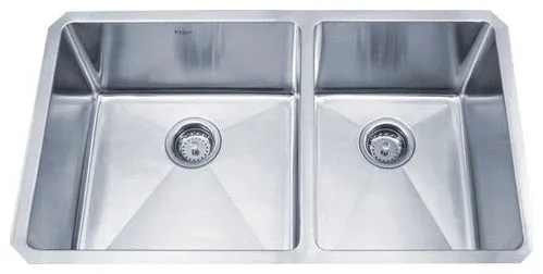 Kraus KHU103-33 33 inch Undermount Double Bowl Stainless Steel Kitchen Sink