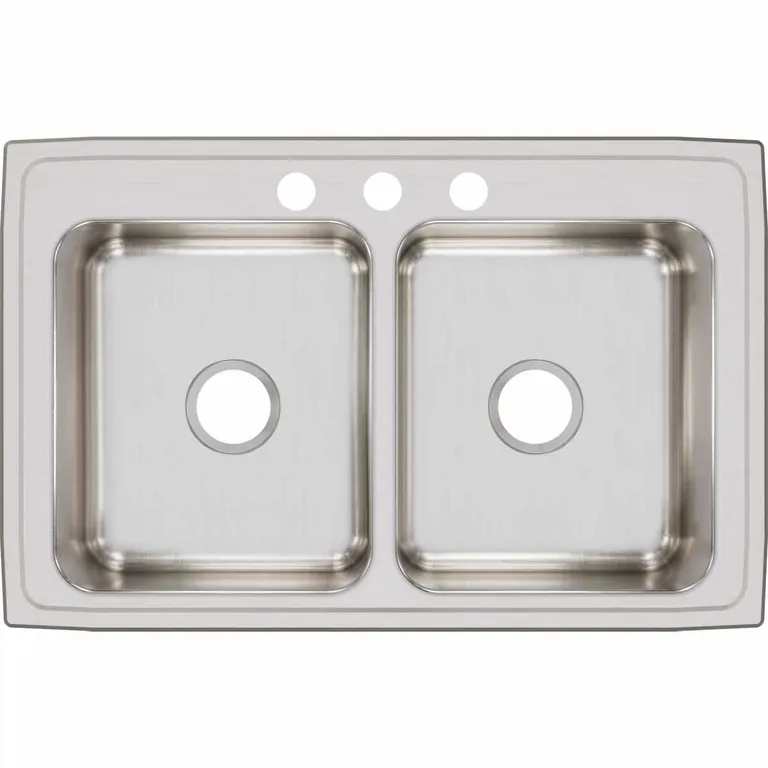 LR33213 Lustertone Classic Stainless Steel 33" Double Bowl Drop-in Sink
