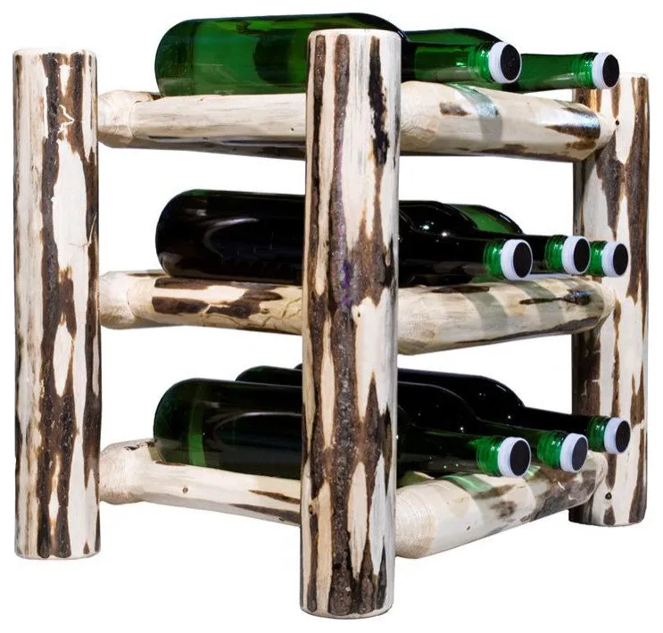 Montana Woodworks Transitional Solid Wood Countertop Wine Rack in Natural